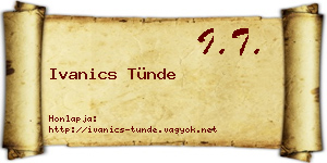 Ivanics Tünde névjegykártya
