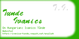 tunde ivanics business card